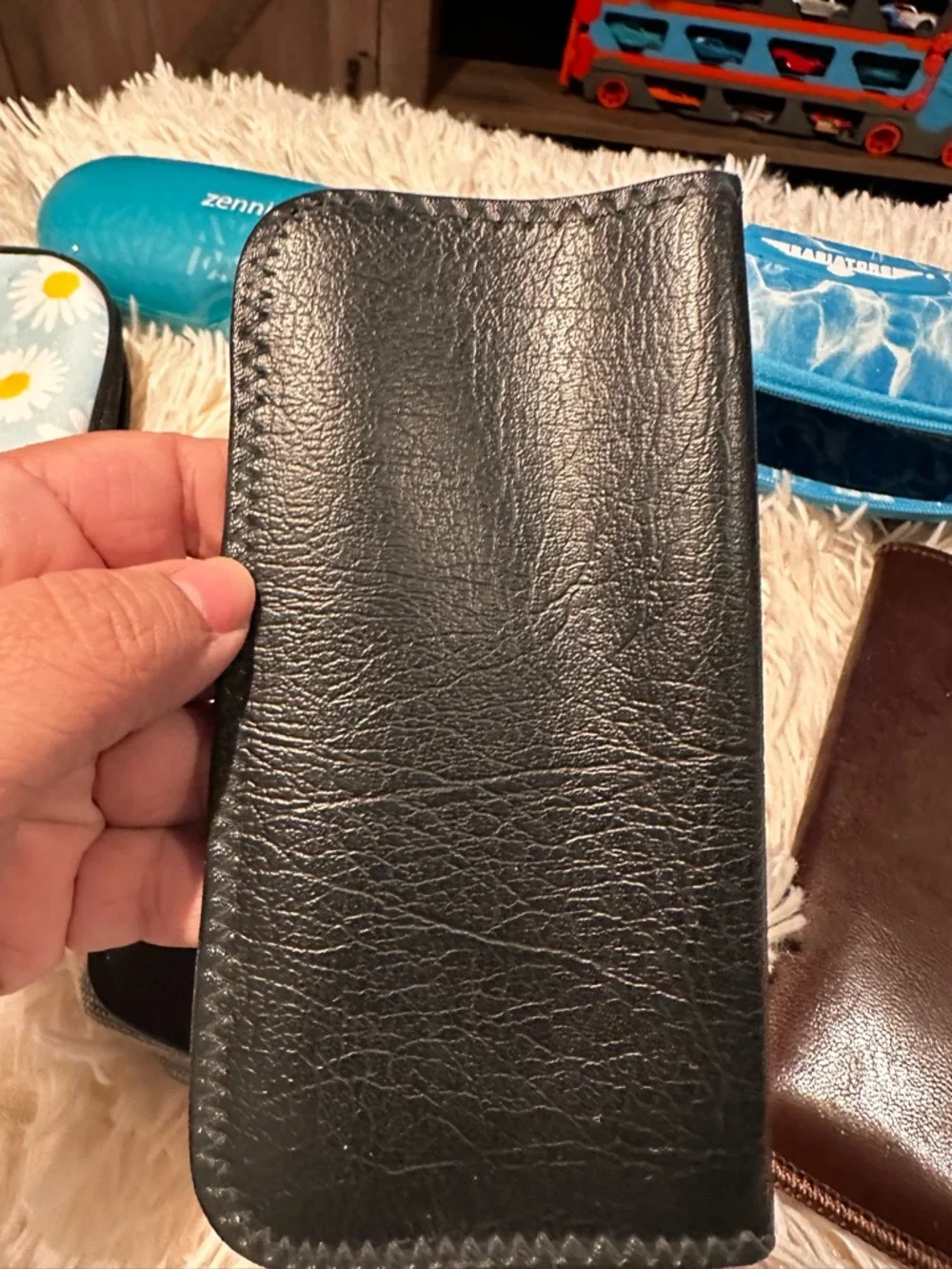 7 eye glasses cases -White Glasses or Sunglasses Case with Black Interior